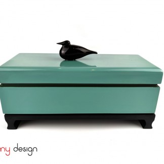 Rectangular box attached with small horn bird included with stand 26*11*H8 cm